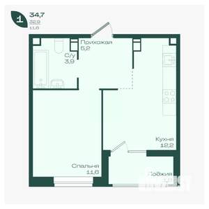 1-к квартира, вторичка, 35м2, 5/18 этаж