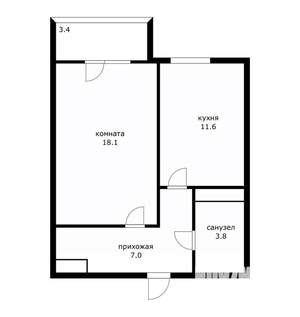 1-к квартира, вторичка, 41м2, 13/16 этаж