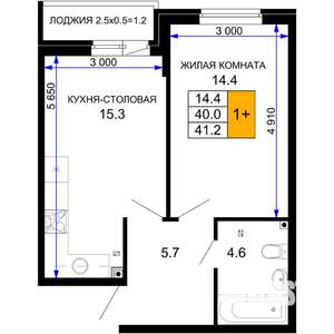 1-к квартира, вторичка, 42м2, 2/16 этаж