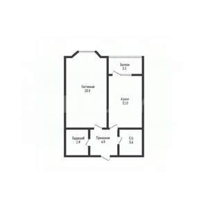 1-к квартира, вторичка, 45м2, 16/16 этаж