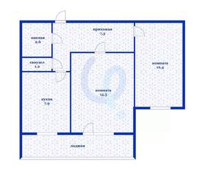 2-к квартира, вторичка, 58м2, 1/4 этаж