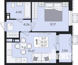 1-к квартира, вторичка, 38м2, 4/8 этаж