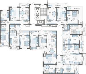 3-к квартира, строящийся дом, 78м2, 23/23 этаж