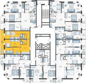 2-к квартира, строящийся дом, 61м2, 8/16 этаж