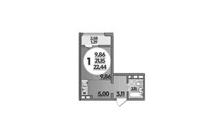 Студия квартира, вторичка, 22м2, 6/8 этаж