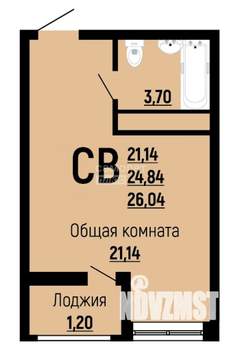 Студия квартира, вторичка, 25м2, 24/24 этаж