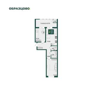2-к квартира, вторичка, 59м2, 3/18 этаж