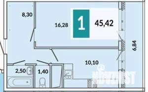 1-к квартира, вторичка, 45м2, 11/23 этаж