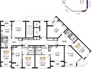 2-к квартира, строящийся дом, 65м2, 15/25 этаж