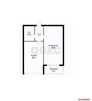 1-к квартира, вторичка, 42м2, 1/6 этаж