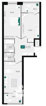 2-к квартира, вторичка, 67м2, 3/9 этаж