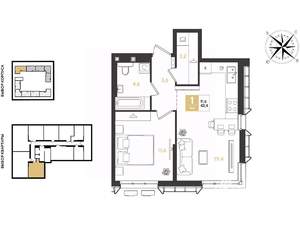 1-к квартира, вторичка, 42м2, 17/18 этаж