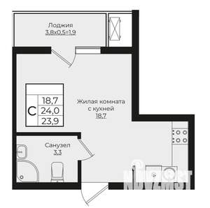 Студия квартира, вторичка, 24м2, 5/7 этаж