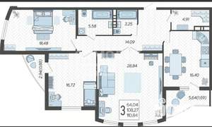 3-к квартира, вторичка, 111м2, 14/21 этаж