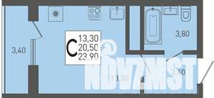 Студия квартира, вторичка, 24м2, 12/24 этаж